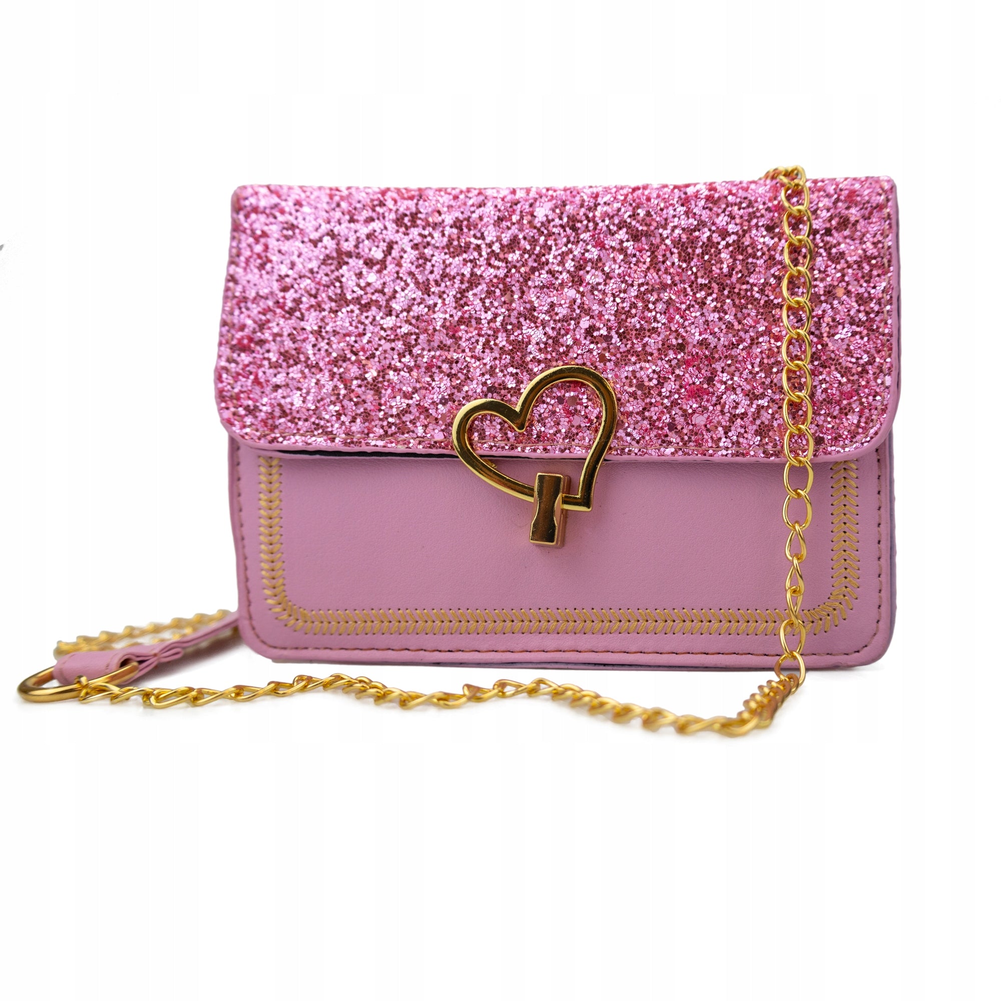 Damen-Tasche mit Glitzer und goldenen Details