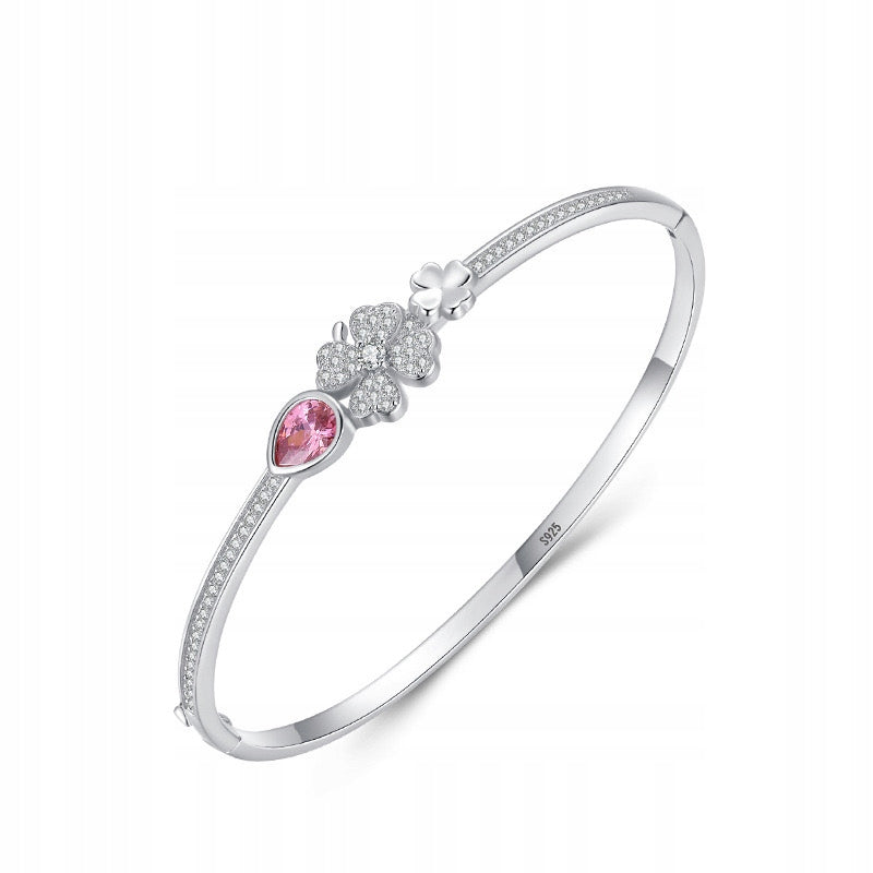 Fraise Silberarmband Sterlingsilber 925 Silber Armband mit Klee und Zirkonia