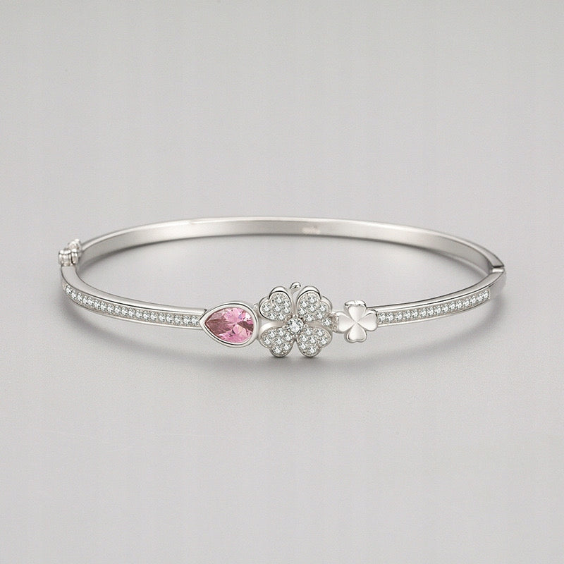 Fraise Silberarmband Sterlingsilber 925 Silber Armband mit Klee und Zirkonia